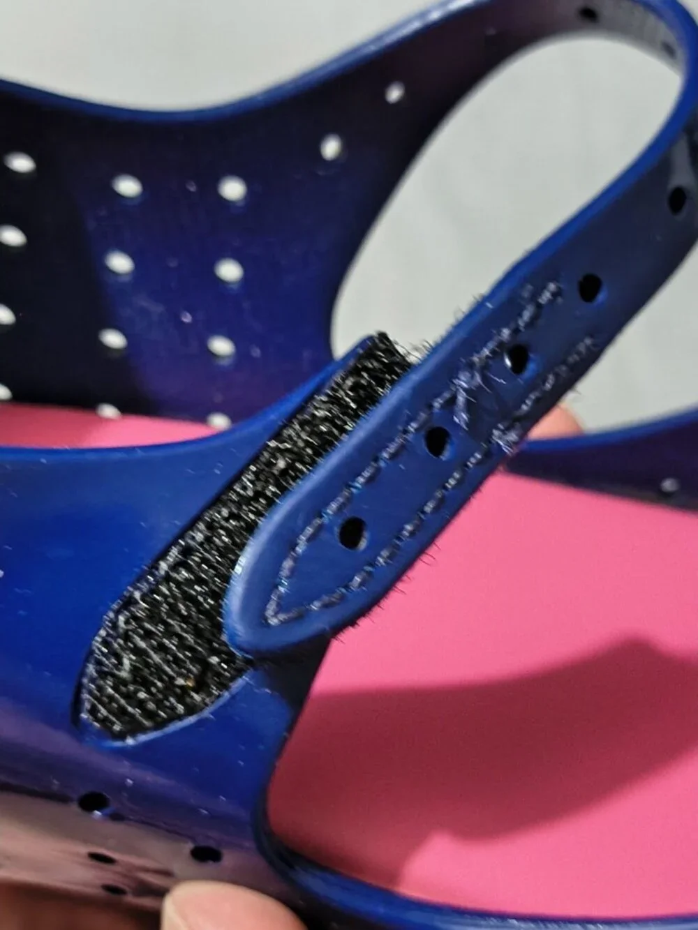 Mini Melissa Navy Blue Furadinha XL Mary Jane Flats Girls Size 11